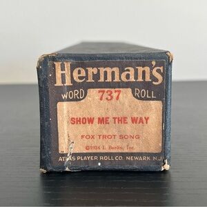 Atlas Herman’s Piano Roll Show Me The Way 737 Fox Trot Song Antique 1924 RARE